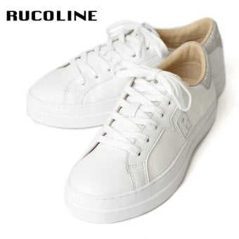 ルコライン スニーカー ルコライン 靴 RUCO LINE RUCO-019WH ROSE LUX 花柄生地 ホワイト 白 シルバーラメ 合皮 ローカット ファスナー無し ルコライン シューズ RUCO LINE ルコラインスニーカー フラットソール 新作 取扱店 京都 母の日 ギフト 数量限定