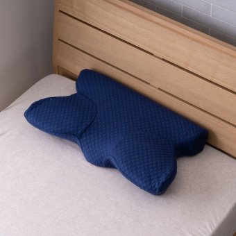 ピロー 枕 洗える 低反発 いびき解消 約64×35 いびき軽減できる低反発枕 ポリエステル ウレタン まくら 枕寝具 寝具用品 寝室用 寝室用品 インテリア ウレタンフォーム 手洗い ネイビー