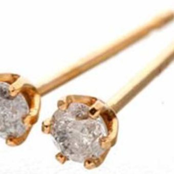 K18PG ダイヤモンド ピアス 一粒 0.1ct 18金 ピンクゴールド ダイヤ スタッドピアス レディース ジュエリー アクセサリー ギフト プレゼント ラッピング 誕生日 記念日 華奢 シンプル フォーマル