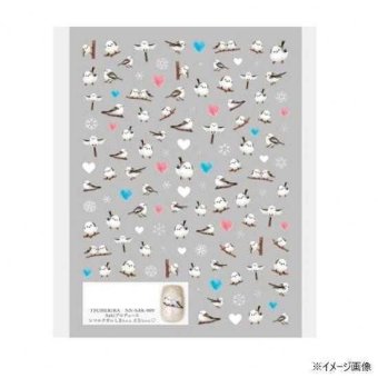 ツメキラ TSUMEKIRA ネイルシール シマエナガのしまちゃんえなちゃん NN-SAK-009 Sakiプロデュース 雪の妖精 鳥 小鳥 動物 かわいい 冬ネイル セルフネイル ジェルネイル 貼るだけ デコシール ネイルアート