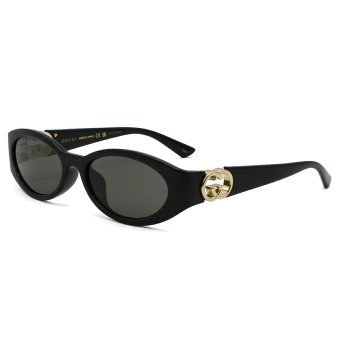 グッチ GUCCI サングラス アジアンフィット アイウェア UVカット オーバル GG1662SA-001 メンズ レディース ユニセックス ブラック+グレー 国内正規品