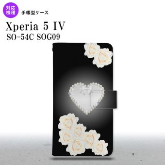 Xperia 5IV Xperia5IV 手帳型スマホケース カバー ハート 黒 2022年 10月発売 nk-004s-xp54-dr233