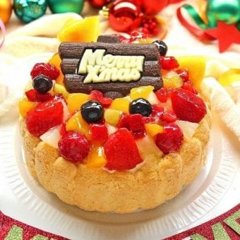 クリスマスフルーツアイスケーキ【4～7号】 ［クリスマスケーキ クリスマスデコレーション クリスマスフルーツケーキ］