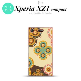 【SO02K】【スマホケース/スマホカバー】【エクスペリア XZ1】SO02K スマホケース Xperia XZ1 Compact SO-02K カバー エクスペリア XZ1 エスニック花柄 ベージュ×茶 nk-so02k-1583【メール便送料無料】
