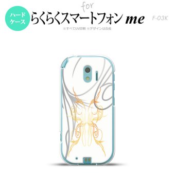 【F03K】【スマホケース/スマホカバー】F03K スマホケース らくらくスマートフォンme F-03K カバー ピンスト 白×黄 nk-f03k-1247【メール便送料無料】