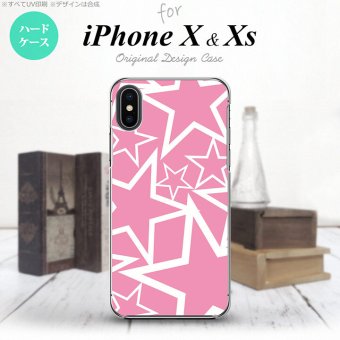 【iPhoneX】【スマホケース/スマホカバー】【アイフォンX】iPhoneX スマホケース カバー アイフォンX 星 ピンク×白 nk-ipx-1118【メール便送料無料】