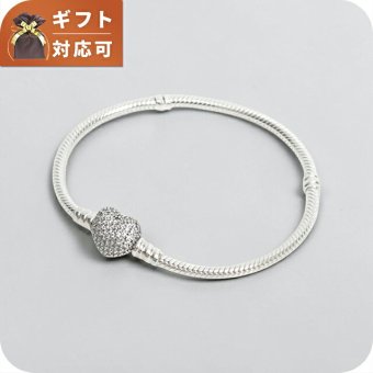 パンドラ PANDORA Moments Sparkling Heart & Snake Chain Bracelet アクセサリーブレスレット 590727cz-17 レディースシルバー