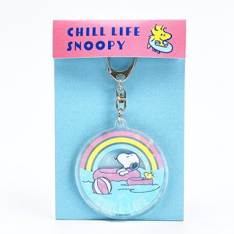 スヌーピー アクリルキーホルダー レインボー チルライフ 日本製 SNOOPY