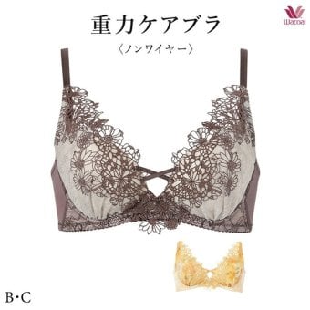 ワコールプレミアム 25G 重力ケアブラ ブラジャー BXD125 3/4カップノンワイヤーブラ B・Cカップ【セール】