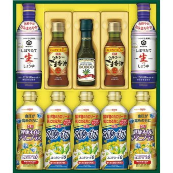 日清オイリオ 日清 ヘルシーオイル キッコーマン しぼりたて生しょうゆギフト [26-0448-037] NK-55 アマニプラス ごま香油 ボスコ 詰め合わせ セット ギフト