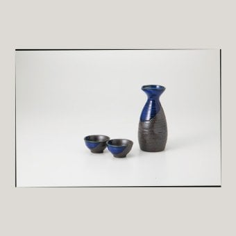 黒水晶　酒器揃（大） 磁器 美濃焼 やきものの里から、暮らしを贈ります。　ギフト 食器 セット テーブルウェア