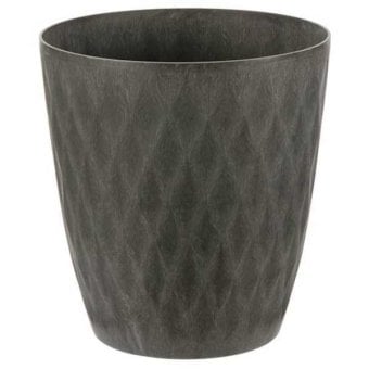 リッチェル ラピス ポットカバー 7号鉢用 12個入 ダークグレー 鉢カバー 植木鉢 おしゃれ 観葉植物 石灰石配合 エコ素材 ダイヤモンドカット 高級感 室内 オフィス用