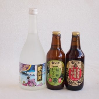 鍛高譚とクラフトビール3本セット(合同酒精しそ焼酎 鍛高譚20度(北海道) 金しゃちビール抹茶ドラフト(愛知県) 金しゃちビール名古屋赤味噌ラガー(愛知県)) 720ml×1本 330ml×2本
