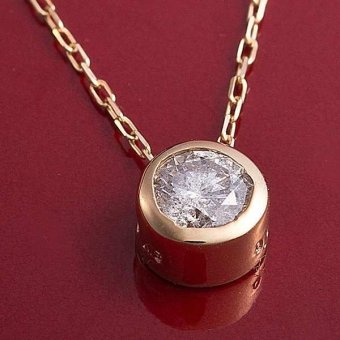 K18YG ダイヤモンド ネックレス 0.15ct フクリン留め ペンダント 18金 イエローゴールド 一粒ダイヤ シンプル 華奢 ジュエリー アクセサリー レディース ギフト