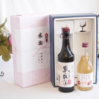 感謝の贈り物ボックス プレミアムな長期熟成麦焼酎と国産ワインセット(信州のりんごを使ったワインです甘口(長野県)500ml夢のひととき長期貯蔵5年熟成麦焼酎(大分県)720ml