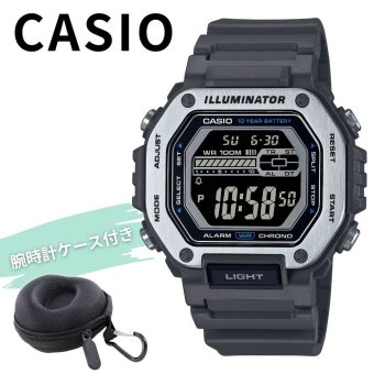 カシオ 腕時計 メンズ グレー デジタル 10年電池 防水 100m 見やすい 大画面 CASIO 海外モデル 多機能 スポーツ 作業用 日常使い プレゼント 男性 収納ケース付き ギフト 成人 卒業 入学