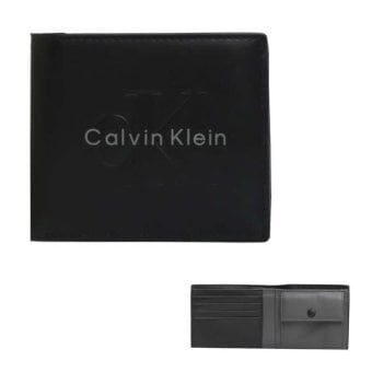 カルバンクライン CALVIN KLEIN 二つ折り財布 折り畳み BOLD BILLFOLD WITH COIN lv04d1156g-ub1 ブラック BLACK
