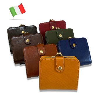 【イタリーレザー】がま口ミドルウォレット【送料無料】