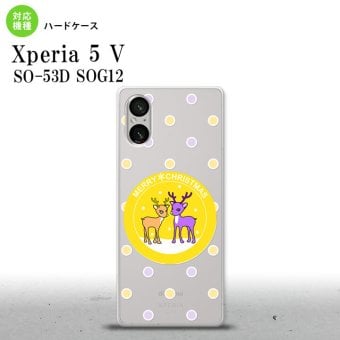 Xperia 5V Xperia 5V スマホケース 背面ケース ハードケース トナカイ ワッペン 黄 2023年 10月発売 nk-xp55-622