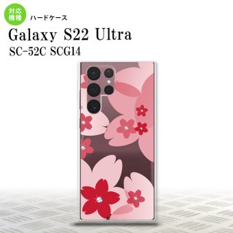 SC-52C SCG14 Galaxy S22 Ultra スマホケース 背面ケース ハードケース 花柄 サクラ B 赤 メンズ レディース nk-s22ul-056