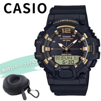 カシオ 腕時計 メンズ 腕時計ケース付き アナデジ 100m防水 10年電池 スポーツモデル ワールドタイム チープカシオ 海外モデル 高校生 作業用 仕事用 普段使い 誕生日 プレゼント ギフト 成人 卒業 入学