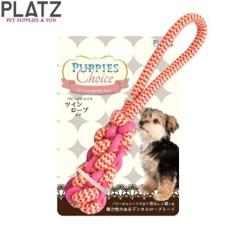 プラッツ PLATZ パピーズチョイス ツインロープ タグ 犬用おもちゃ ピンク