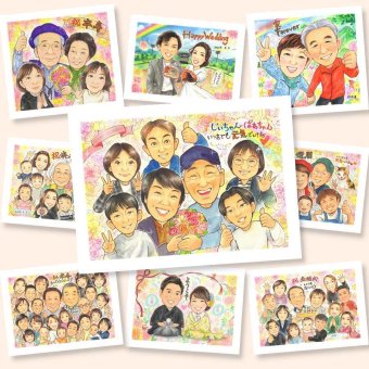 長寿のプレゼントに、記念に残る似顔絵です。下書き確認ができるので、安心して贈れます。 長寿祝い 似顔絵 贈り物 手描き ギフト 名入れ プレゼント 長寿 お祝い 記念 大人数 おばあちゃん 祖父母 おじいちゃん 下書き確認 修正無料 名入れ かわいい 一生もの 親孝行 実績多数 長寿 敬老 一生もの 引っ越し 感動 ハロウィン 色紙 イラスト 百寿祝い お祝いの品 闘病中の方への励まし 白寿祝い