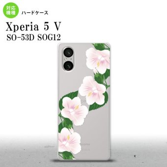 Xperia 5V Xperia 5V スマホケース 背面ケース ハードケース ハイビスカス A 白 2023年 10月発売 nk-xp55-083