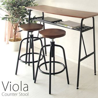 チェア 椅子 カウンタースツール Viola（ヴィオラ） 幅40×奥行き40×高さ66～75cm 天然木突板貼り合板 スチール 360度回転 ブラウン knc-026m【北海道・沖縄・離島以外 】 新生活
