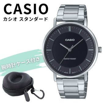 カシオ 腕時計 メンズ 収納ケース付き アナログ シルバー ブラック メタル シンプル 薄型 見やすい 防水 CASIO 海外モデル プレゼント 誕生日 夫 彼氏 父親 男性 記念日 ギフト 成人 卒業 入学