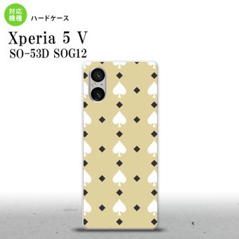 Xperia 5V Xperia 5V スマホケース 背面ケース ハードケース トランプ スペード ベージュ 白 2023年 10月発売 nk-xp55-541
