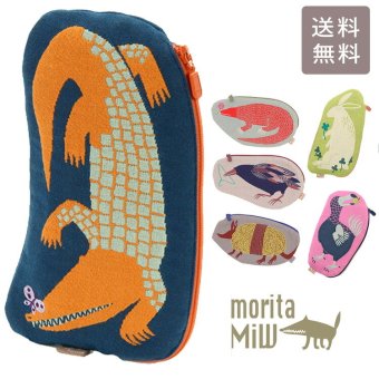  morita MiW ポーチ 小物入れ 化粧ポーチ 定形外 送料無料 動物 楠橋紋織 ガーゼ アルマジロ カラス コモドドラゴン ウサギ ドード ワニと蝶々