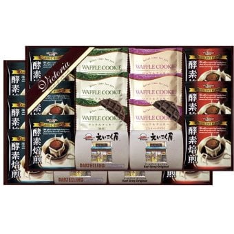 お歳暮・冬ギフト VICTORIA COFFEE ドリップコーヒー&えいこく屋紅茶・クッキーセット No50 (VEM-50) ※送料無料(北海道・沖縄・離島への配送不可)