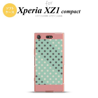 【SO02K】【スマホケース/スマホカバー】【エクスペリア XZ1】SO02K スマホケース Xperia XZ1 Compact SO-02K カバー エクスペリア XZ1 ドット・水玉 ミント×ピンク nk-so02k-tp1651【メール便送料無料】