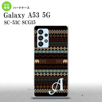 SC-53C SCG015 Galaxy A53 5G スマホケース 背面ケース ハードケース エスニック ゾウ 黒 +アルファベット メンズ レディース nk-a53-1571i