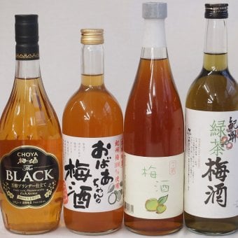 豪華梅酒4本セット(おばあちゃんの梅酒 文蔵梅酒(熊本) 芳醇ブランデー仕立チョーヤ梅酒 緑茶梅酒(和歌山)) 720ml×4本