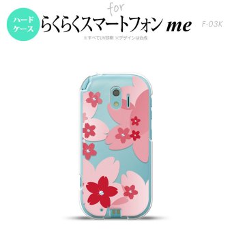 【F03K】【スマホケース/スマホカバー】F03K スマホケース らくらくスマートフォンme F-03K カバー 花柄・サクラ 赤 nk-f03k-056【メール便送料無料】