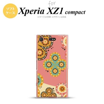 【SO02K】【スマホケース/スマホカバー】【エクスペリア XZ1】SO02K スマホケース Xperia XZ1 Compact SO-02K カバー エクスペリア XZ1 エスニック花柄 ピンク×ベージュ nk-so02k-tp1582【メール便送料無料】