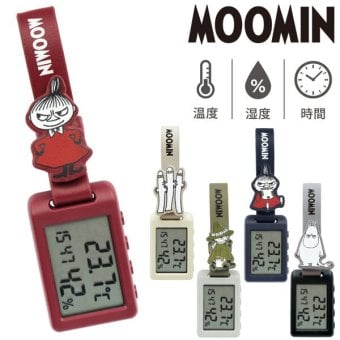 多機能温湿度時計 ムーミン 温湿度 ウォッチ 定形外 送料無料 MOM029 温度計 湿度計 時計 ニョロニョロ リトルミイ スナフキン 熱中症対策 暑さ対策 熱中症計 アラーム機能 鞄 通勤 通学 ギフト