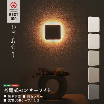 玄関 人感センサーライト 室内 充電式 かげあかり03 ムサシ MUSASHI LED 電球色 USB Type-C 壁付け 石膏ボードピン マグネット脱着 広範囲 玄関ホール 廊下 自動点灯 間接照明 日本製 20ルーメン 5色