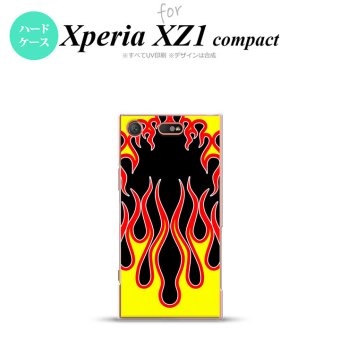 【SO02K】【スマホケース/スマホカバー】【エクスペリア XZ1】SO02K スマホケース Xperia XZ1 Compact SO-02K カバー エクスペリア XZ1 ファイヤー 黒×黄 nk-so02k-1301【メール便送料無料】
