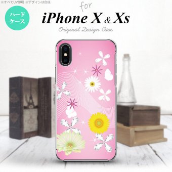 【iPhoneX】【スマホケース/スマホカバー】【アイフォンX】iPhoneX スマホケース カバー アイフォンX 花柄・ミックス（B） ピンク nk-ipx-275【メール便送料無料】