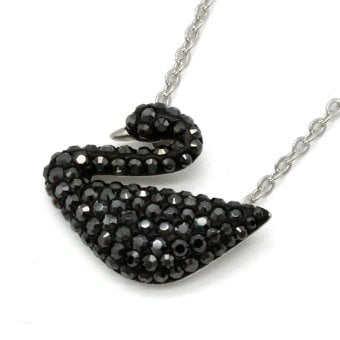 スワロフスキー SWAROVSKI ネックレス ペンダント アクセサリー 5347329 アイコニック スワン ICONIC SWAN シルバー+ブラッククリスタル