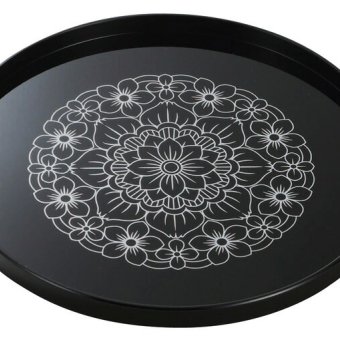 10.0丸盆　蓮華 インテリア 漆器 盆 カタログギフト 景品 粗品