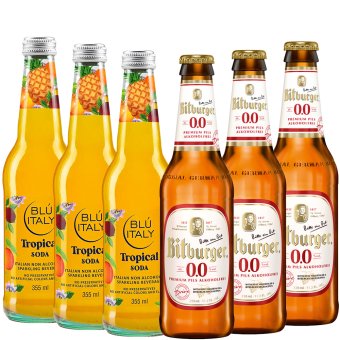 お歳暮 3000円 ノンアルコールビール 飲み比べ 330ml 6本セット ドイツビール ビットブルガー ノンアルビール イタリア フルーツ ソーダ ジュース アルコールフリー 家飲み ホームパーティー 自宅用 簡易包装 パーティー 誕生日 御祝  送料無料