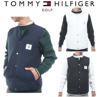トミーヒルフィガー ゴルフ メンズ ノーカラー 中綿ベスト TOMMY HILFIGER THMA674 2026年秋冬モデル お誕生日祝い お祝い 記念品 お父さん 父の日 彼氏 男性 30代 40代 50代 60代  還暦祝い 敬老の日 人気プレゼント プレゼント