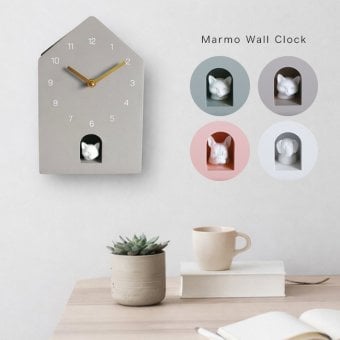 Marmo Wall Clock アニマル[掛け時計 壁掛け時計 時計 おしゃれ かわいい 壁掛け 動物 静音 北欧 アナログ時計 猫 犬 掛時計 インテリア時計 子供部屋 ウォールクロック 時報 インテリア雑貨 アナログ シンプル 子ども部屋]