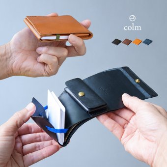 colm コルム バンドウォレット[ミニ財布 ミニウォレット コンパクト財布 二つ折 ミニ 財布 二つ折り財布 本革 ヌメ革 二つ折り財布メンズ お札 小銭入れ 小銭 カード カードケース 二つ折り 牛革 レザー 革財布 龍野レザー]