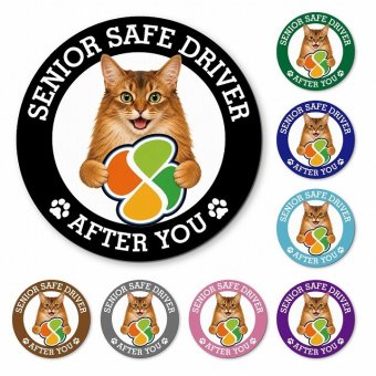 カーサイン 高齢者マーク SENIOR SAFE DRIVER ソマリ マグネット 強力 直径13cm 肉球 日本製 車 ステッカー