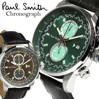 ポールスミス 腕時計 メンズ クロノグラフ 革 レザー ベルト グリーン ブラウン ブランド クオーツ プレゼント ギフト Paul Smith  P10035 P10036